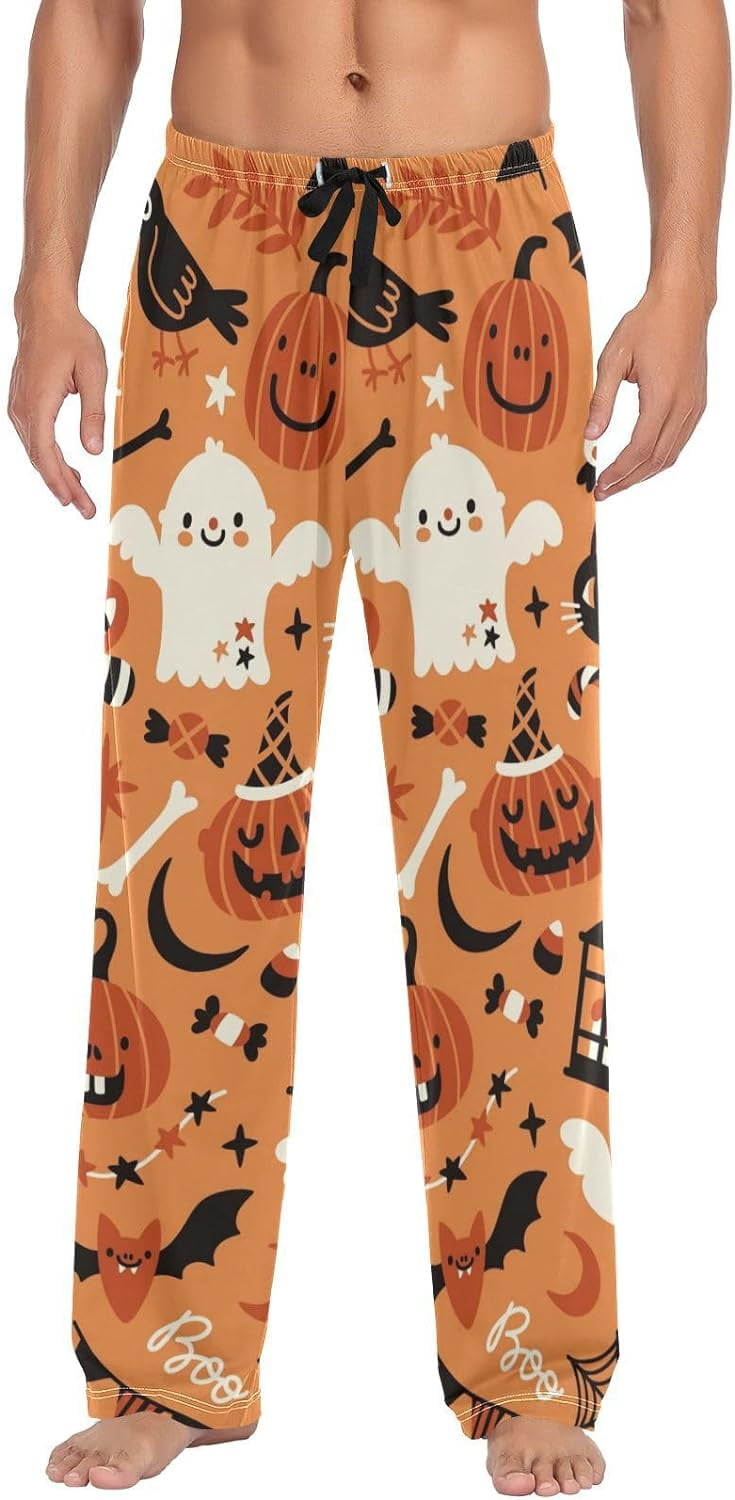bestwell Happy Halloween Pajama Pants Mens Lounge Pants Super Soft Men