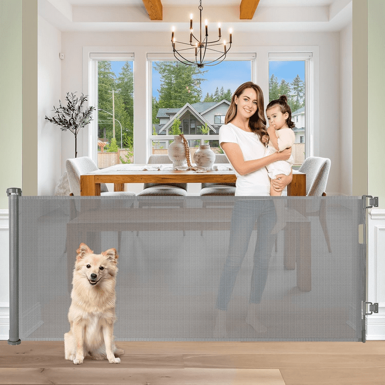 Retractable Gate Extra Wide Indoor Pet Gate 90 Inch Extra Wide