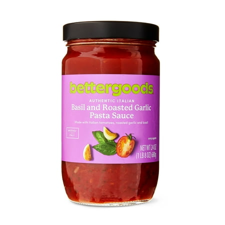 bettergoods Authentic Italian Basil and Roasted Garlic Pasta Sauce, 24 oz