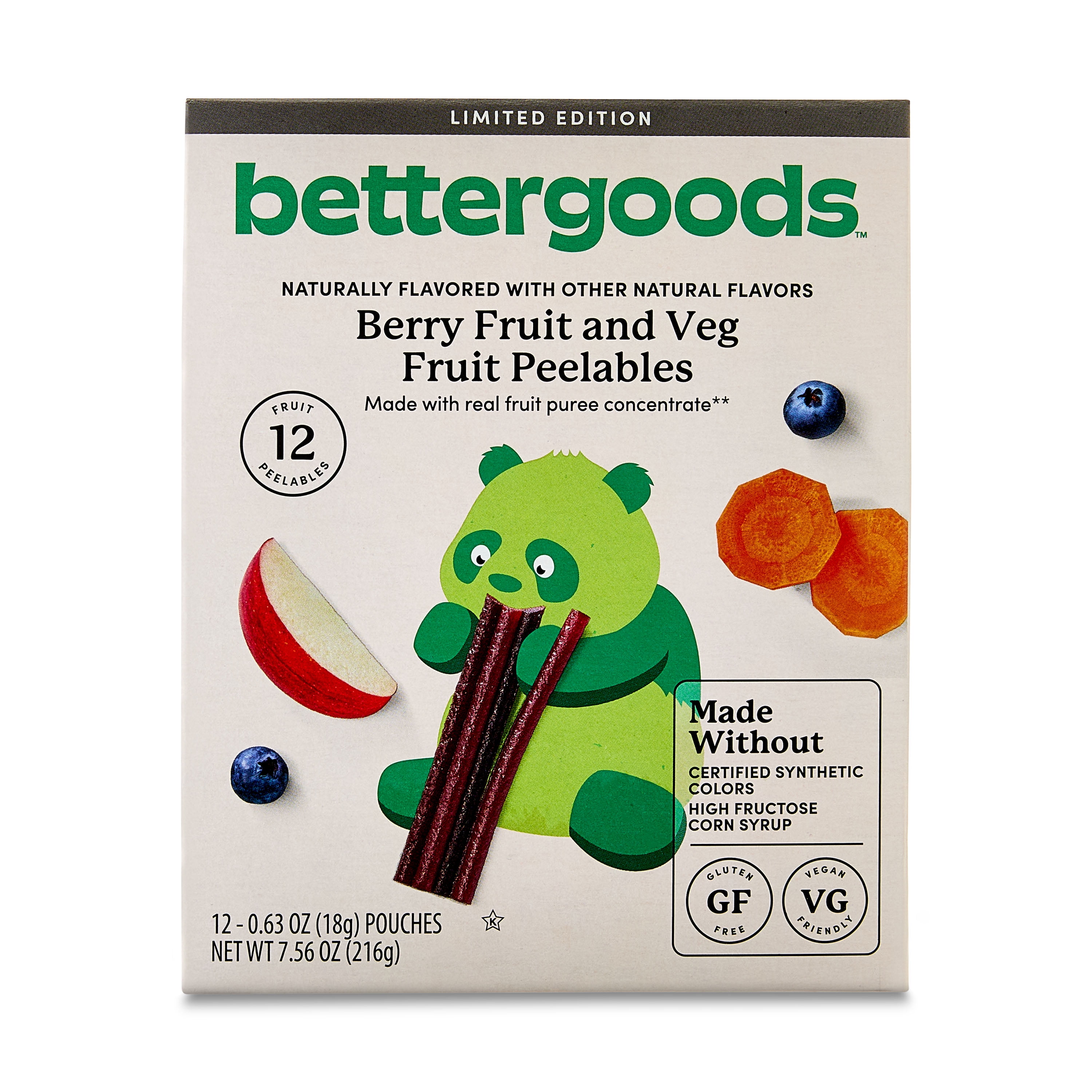 bettergoods Berry Fruit and Veg Fruit Peelables, 0.63 oz, 12 Count
