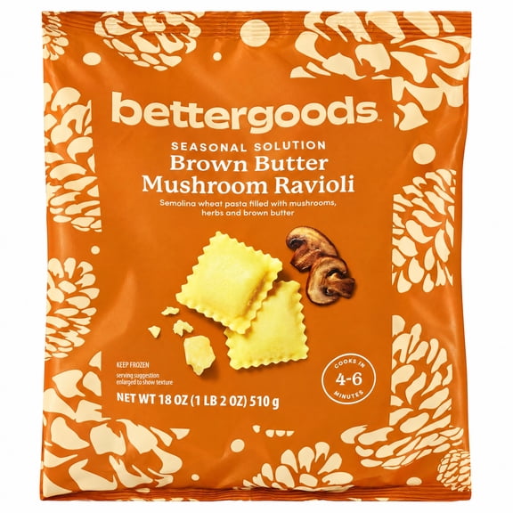 bettergoods Brown Butter Mushroom Ravioli, 18 oz (Frozen)