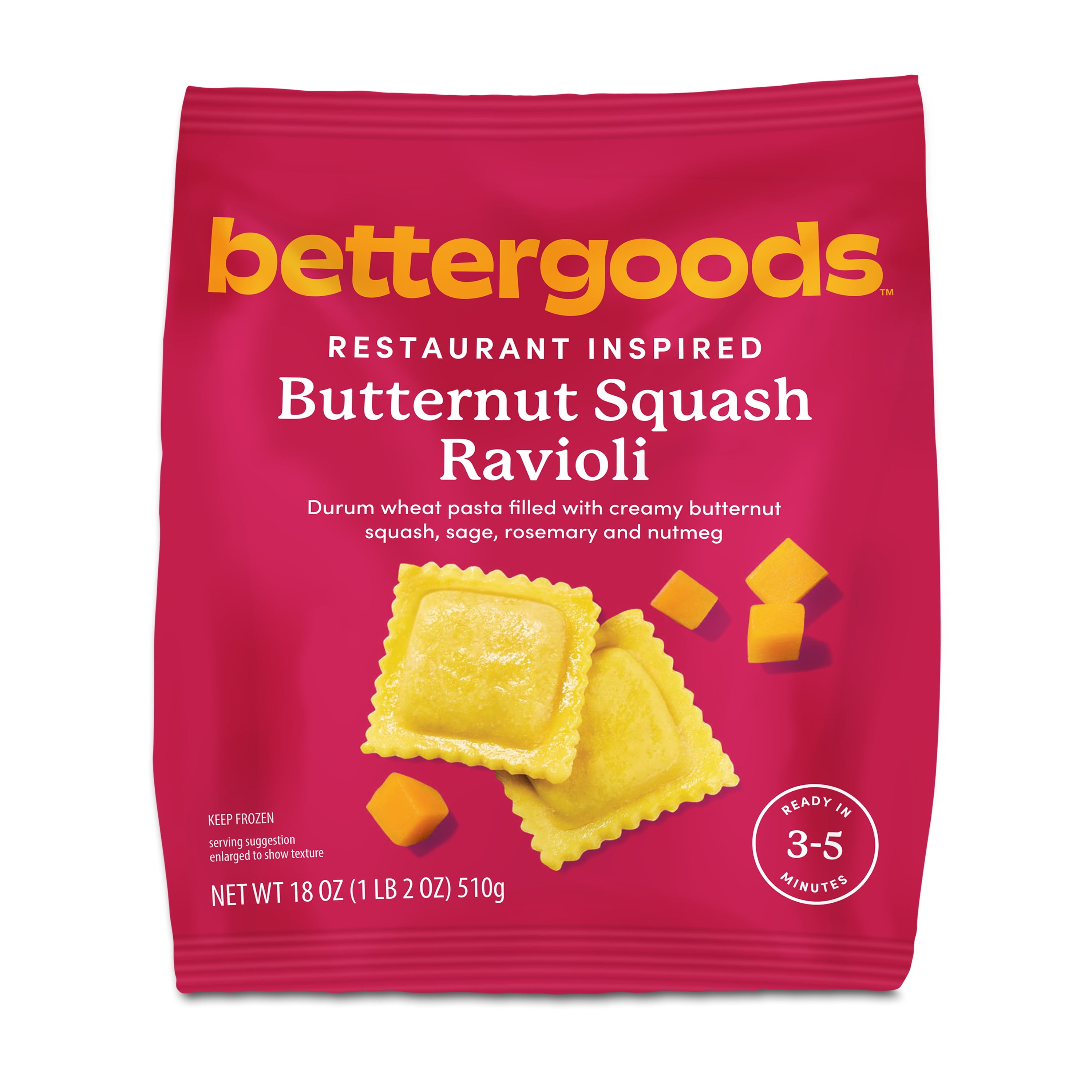 bettergoods Butternut Squash Ravioli, 18 oz (Frozen)
