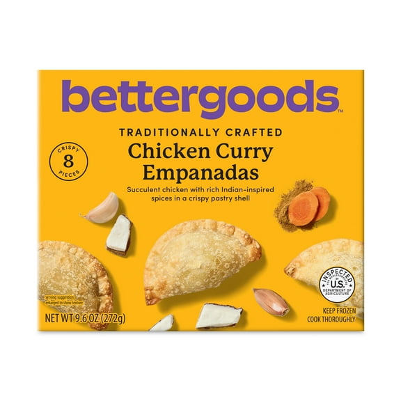 bettergoods Chicken Curry Empanadas, 9.6 oz, 8 Count (Frozen)