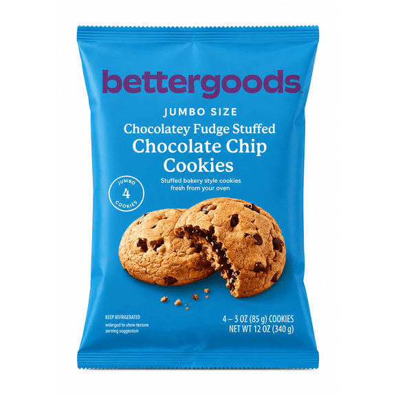 bettergoods Chocolate Chip Cookie Dough Stuffed with Chocolate, 3 oz, 4 Count
