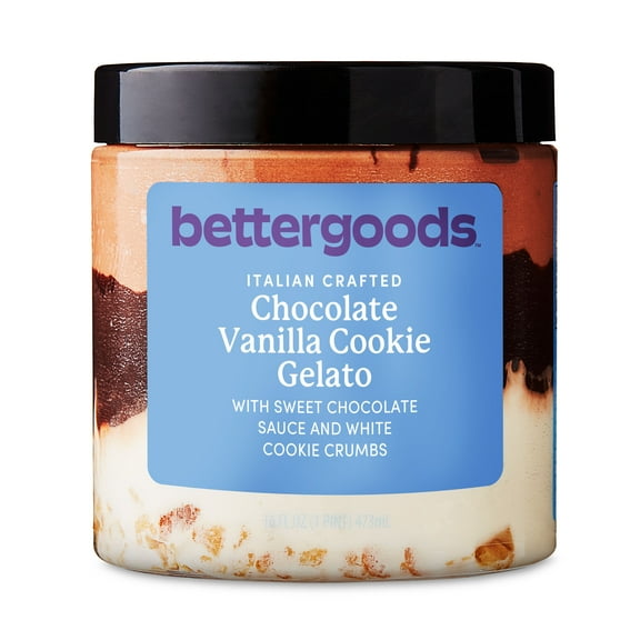 bettergoods Chocolate Vanilla Cookie Gelato, 16 fl oz (Frozen)