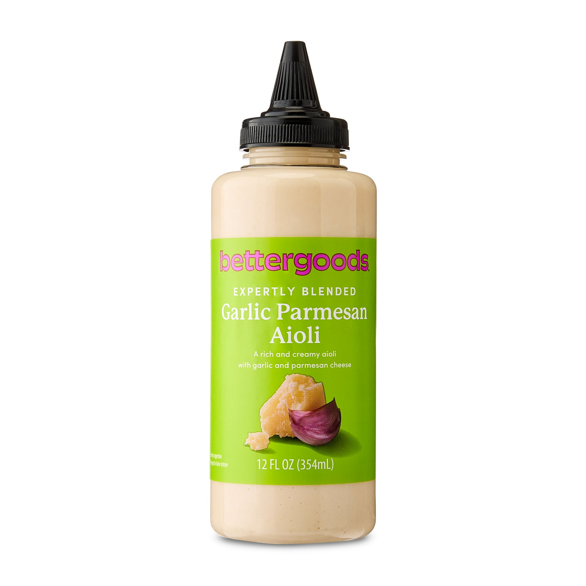 bettergoods Expertly Blended Garlic Parmesan Aioli Spread, 12 fl oz Bottle