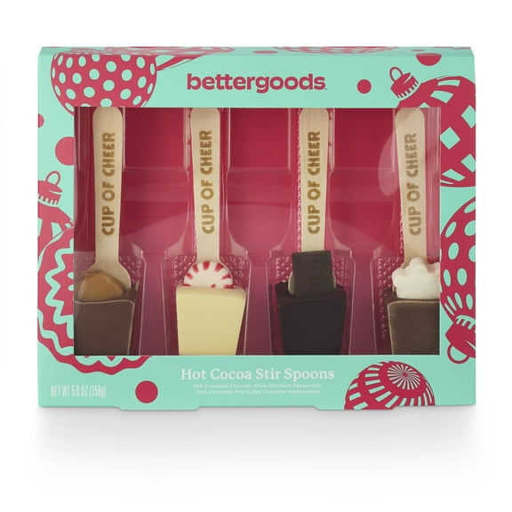 bettergoods Fair Trade Hot Cocoa Stir Spoons, 7 oz, 4 Count