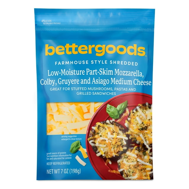 bettergoods Farmhouse Style Shredded LowMoisture PartSkim Mozzarella