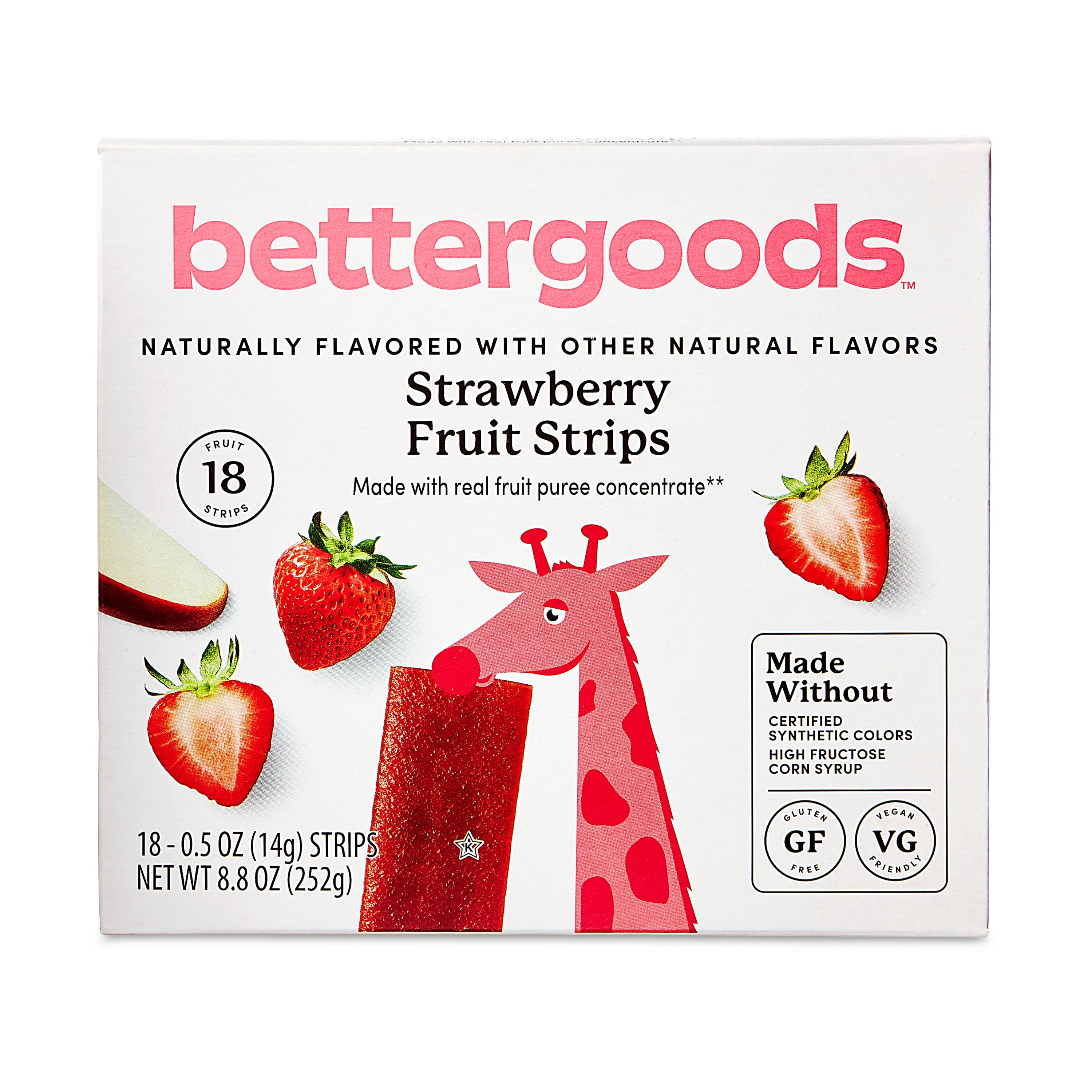 bettergoods Strawberry Fruit Strips, 18 Count