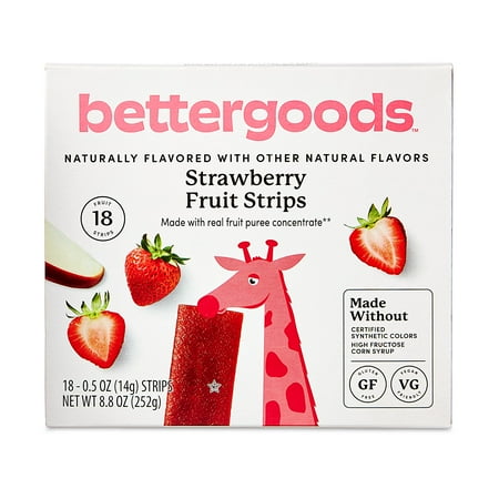 bettergoods Strawberry Fruit Strips, 8.8 oz, 18 Count