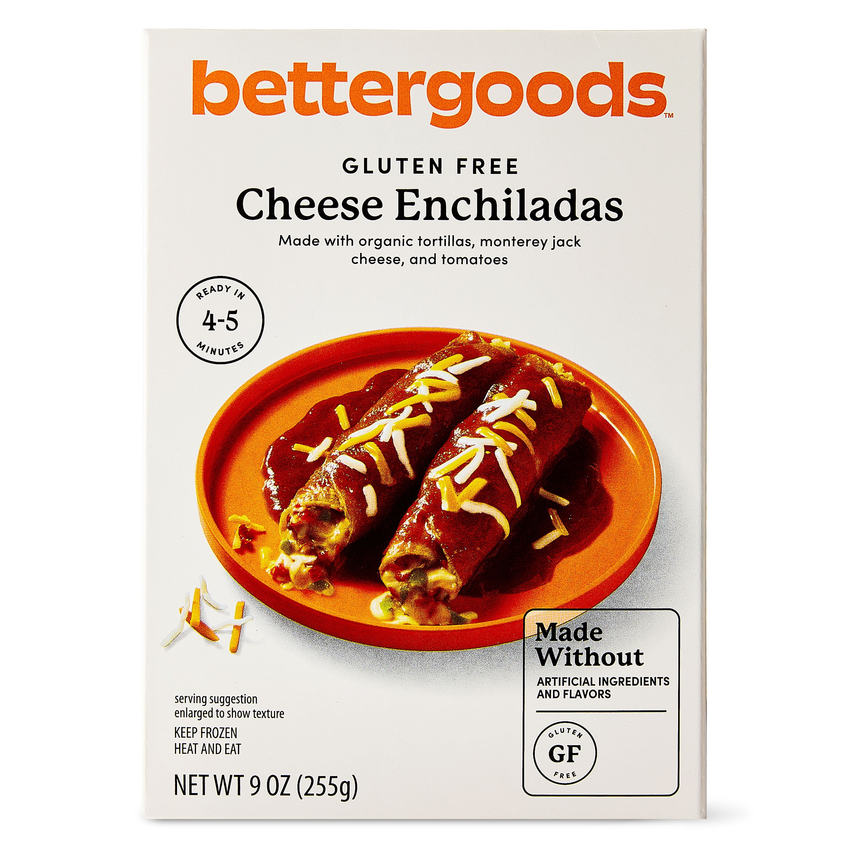 bettergoods Gluten Free Cheese Enchiladas, 9 oz (Frozen)
