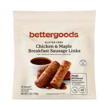 bettergoods Gluten-Free Chicken and Maple Breakfast Sausage Links, 7 oz
