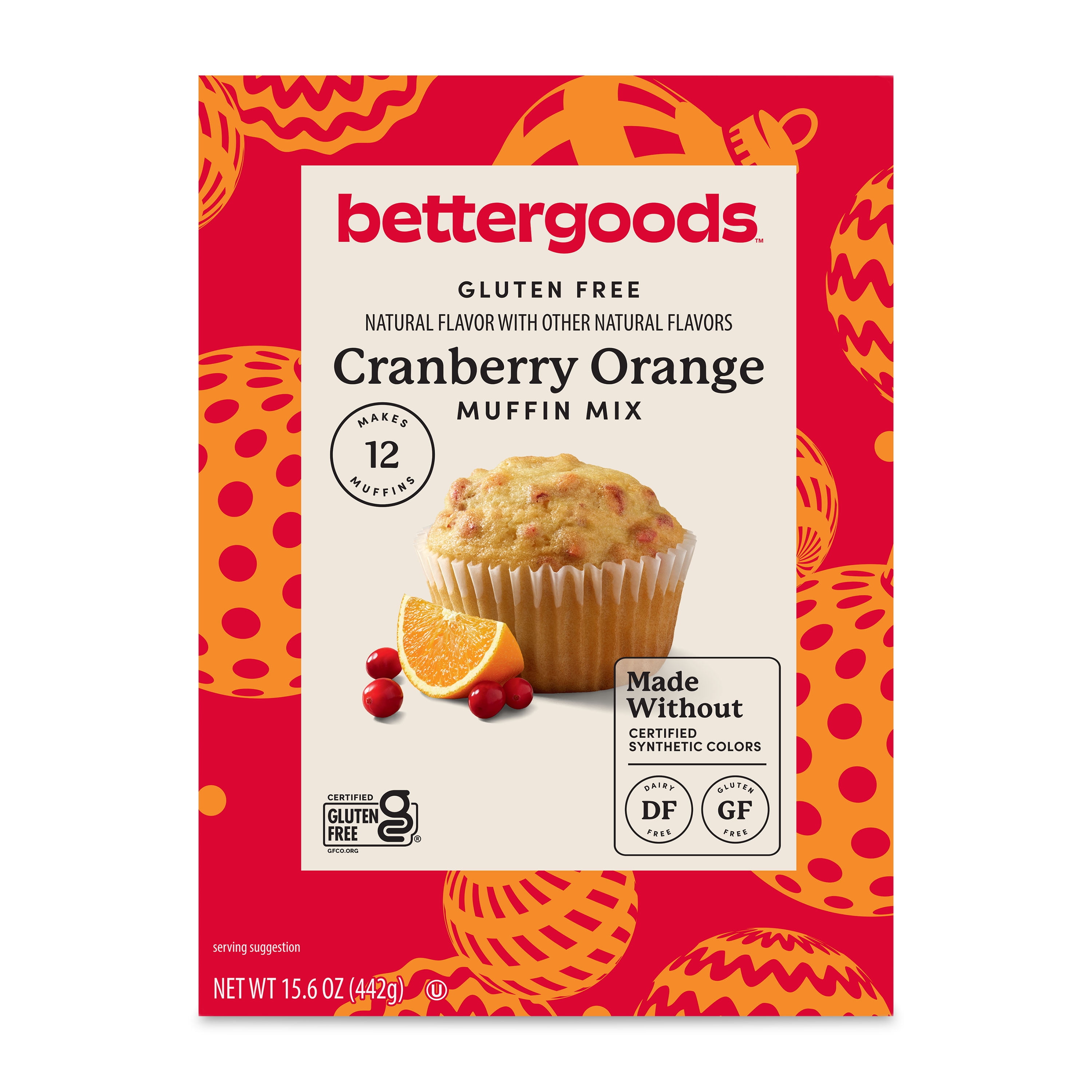 bettergoods Gluten Free Cranberry Orange Muffin Mix, 15.6 oz