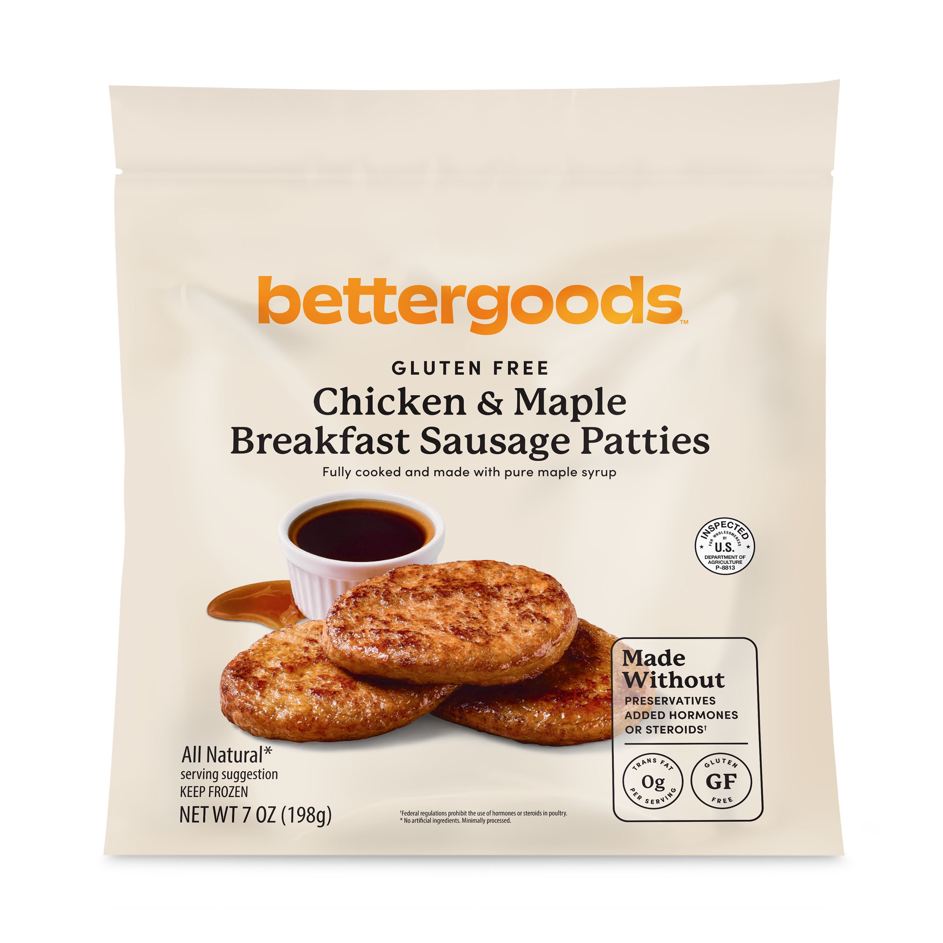 bettergoods Gluten Free Maple Chicken Sausage Patties, 7 oz - Walmart