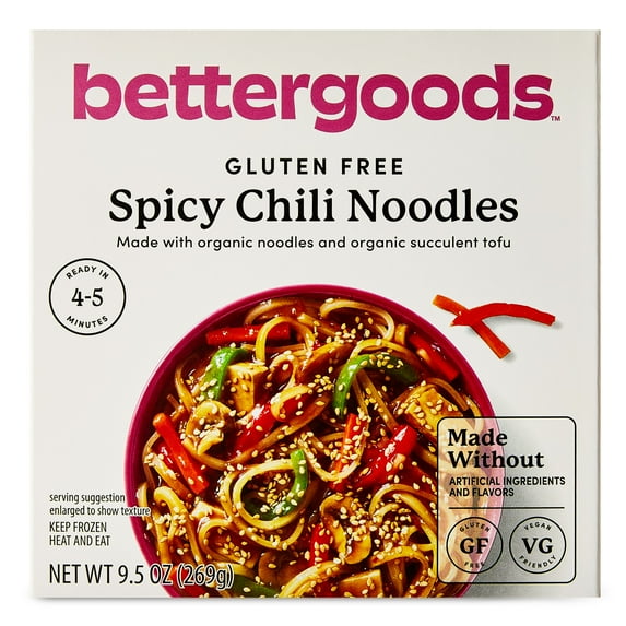 bettergoods Gluten Free Spicy Chili Noodles, 9.5 oz (Frozen)