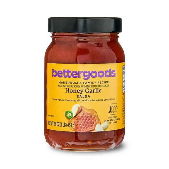 bettergoods Honey Garlic Salsa, Mild, 16 oz Jar (Shelf Stable)