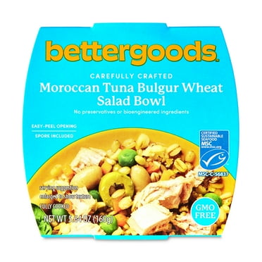 bettergoods Moroccan Tuna Bulgur Wheat Salad Bowl, MSC Certified, 5.6 oz