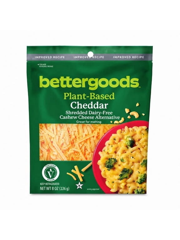 Plant-Based Cheddar Shredded Dairy-Free Cashew Cheese Alternative, 8 oz