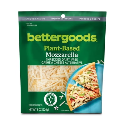 Bettergoods Plant-Based Mozzarella Dairy-Free Cashew Shredded Cheese Alternative, 8 oz Bag