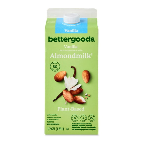 bettergoods Plant-Based Vanilla Almond milk, Half Gallon