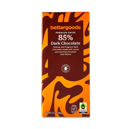 bettergoods Premium Swiss 85% Dark Chocolate Bar, 3.5 oz