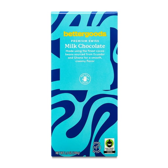 bettergoods Premium Swiss Milk Chocolate Bar, 3.5 oz