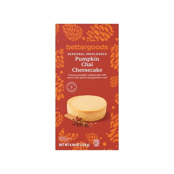 bettergoods Pumpkin Chai Cheesecake, Rich and Aromatic Dessert, 8.04 oz