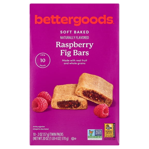 bettergoods Raspberry Fig Bars, 2 oz Twin Packs, 10 Count