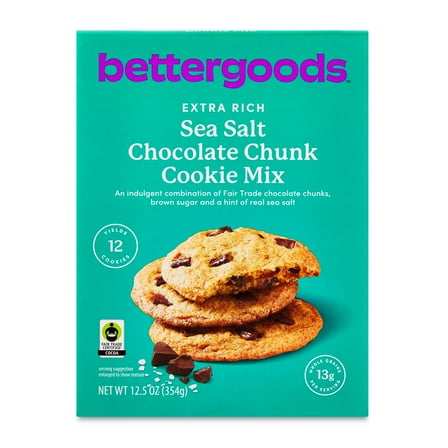 bettergoods Extra Rich Sea Salt Chocolate Chunk Cookie Mix, 12.5 oz