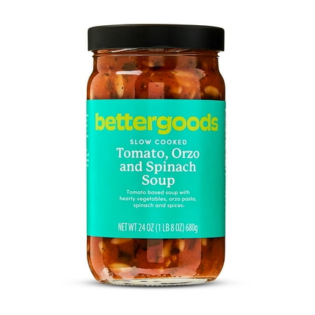 bettergoods Slow Cooked Tomato, Orzo and Spinach Soup, 24 oz