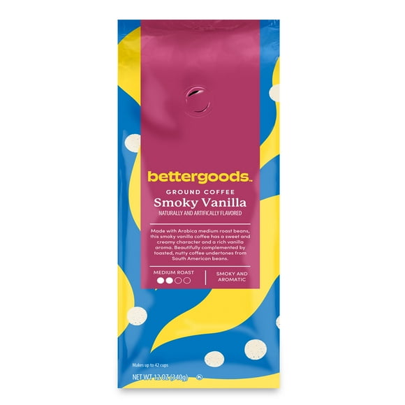 bettergoods Smoky Vanilla Flavored Ground Coffee, Medium Roast, 12 oz