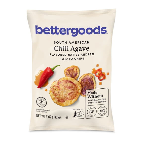 bettergoods South American Chile Agave Flavored Heirloom Andean Potato Chips, 5 oz (P65)