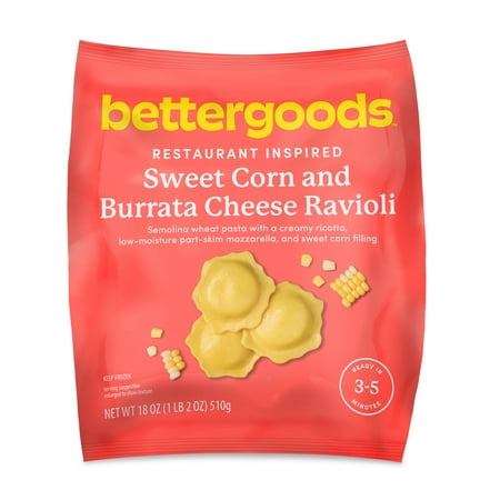 bettergoods Sweet Corn and Burrata Cheese Ravioli, 18 oz (Frozen)