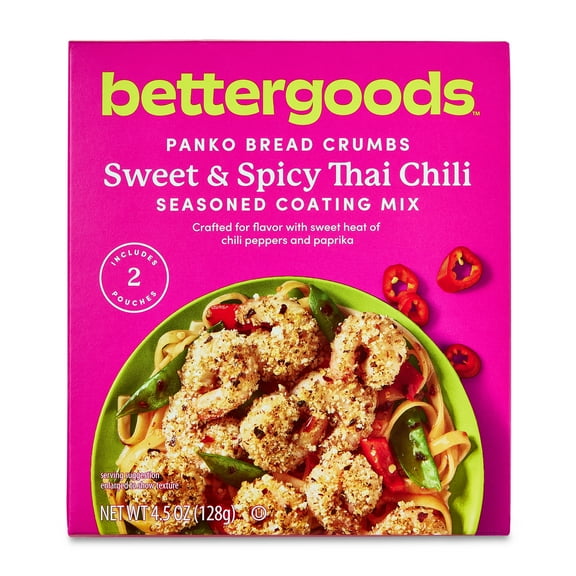 bettergoods Sweet and Spicy Thai Chili Panko Bread Crumbs Seasoned Coating Mix, 4.5 oz