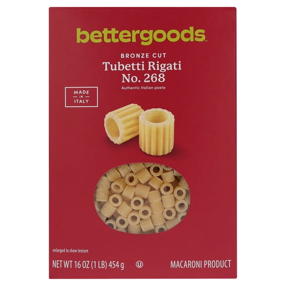 bettergoods Bronze Cut Tubetti Rigati Pasta, No. 268, 16 oz