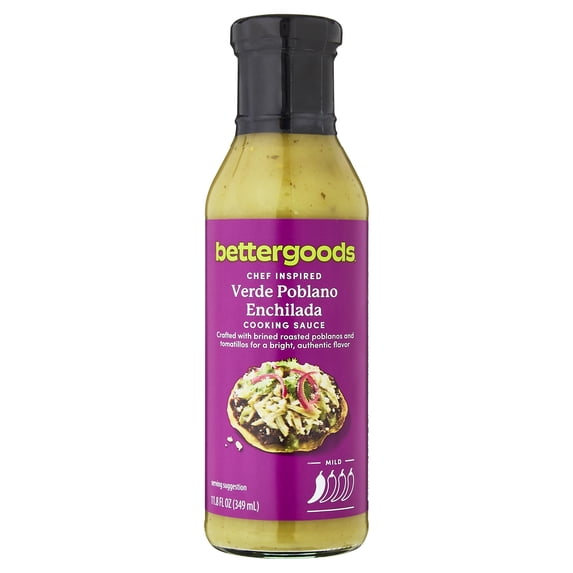 bettergoods Verde Poblano Enchilada Cooking Sauce, 11.8 fl oz Bottle