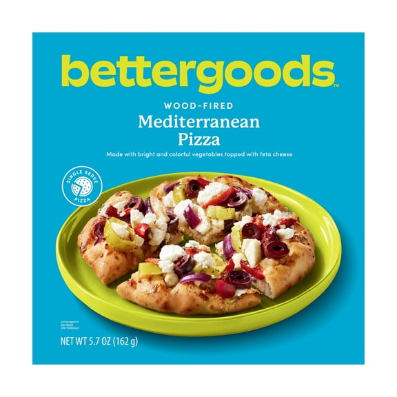 bettergoods Woodfired Crust Mediterranean Pizza, Single Serve, 5.7 oz (Frozen)