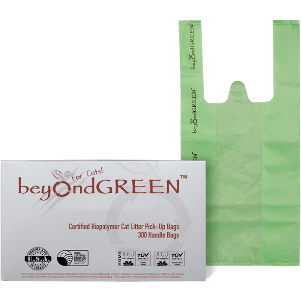 beyondGREEN PlantBased Cat Litter Poop Waste PickUp Bags with Handles