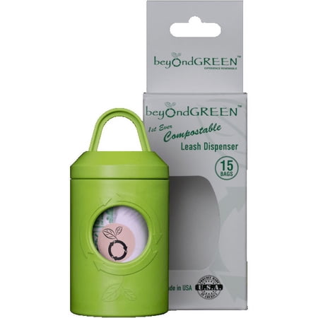 beyondGREEN Plant-Based Leash Dispenser for Dog Poop Waste Bags