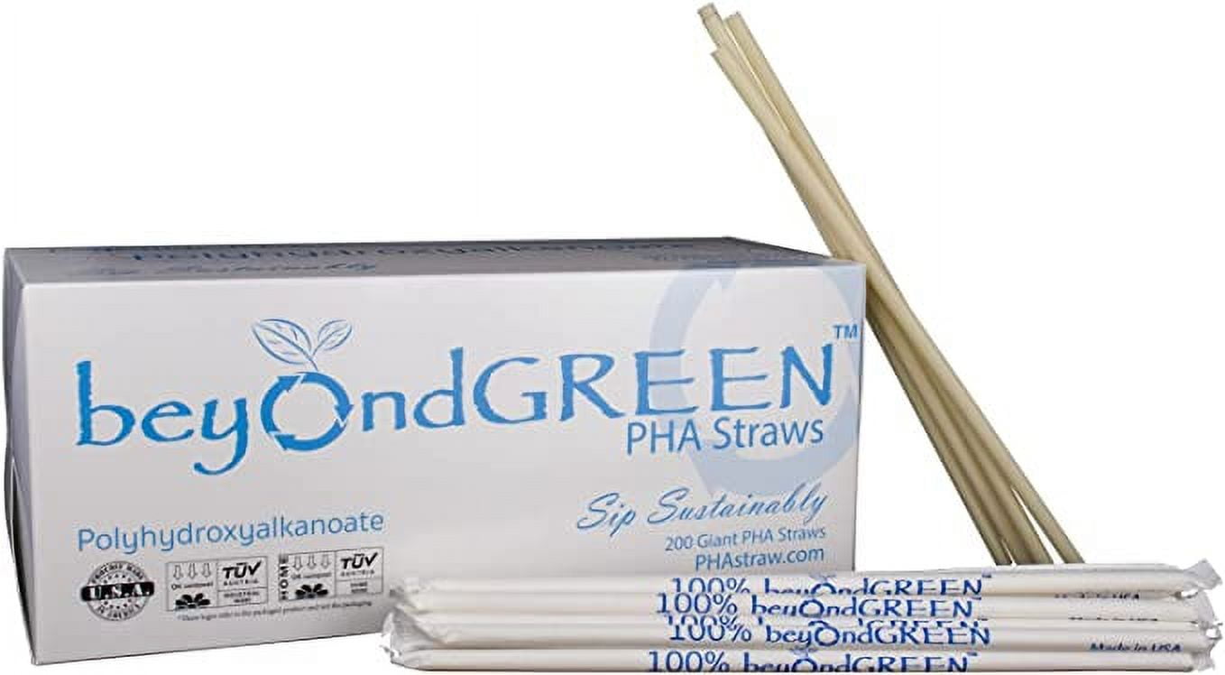 Giant White Plant-Based Disposable Drinking Straws