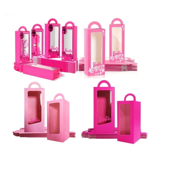 bgbcostume.com Party Favor Boxes Barbie Pink Card Stock, 8" x 4", 8 Count