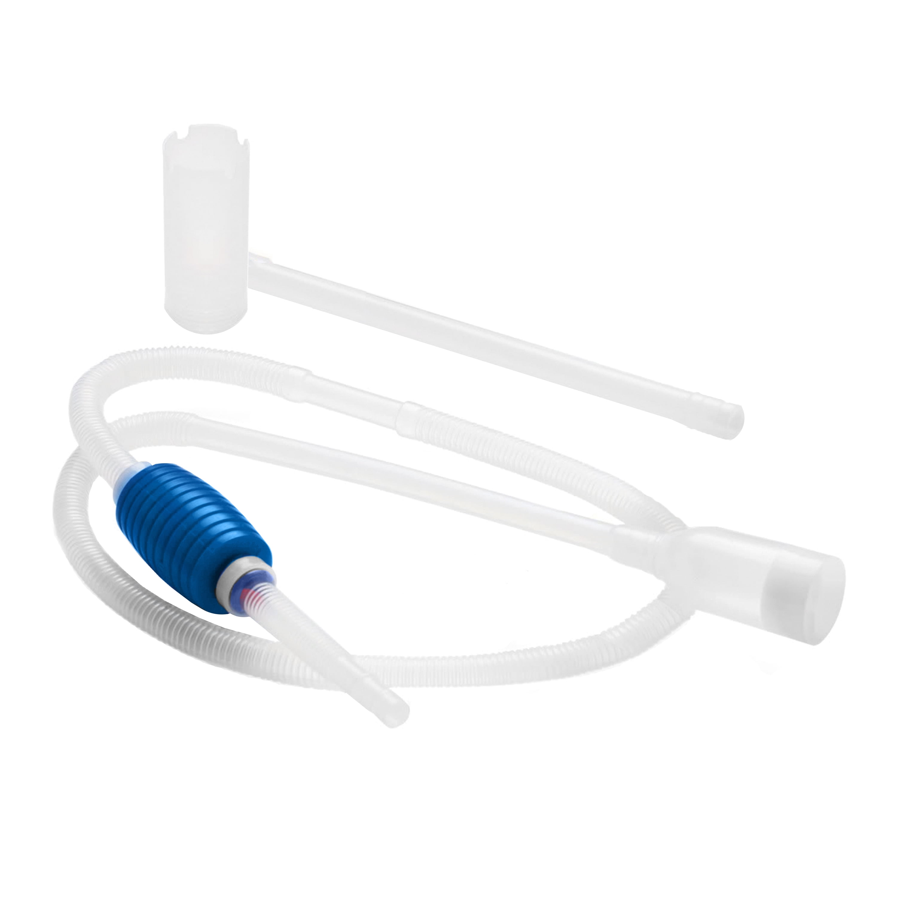 Clear and Blue Plastic Aquarium Cleaner Pump with Hand Siphon
