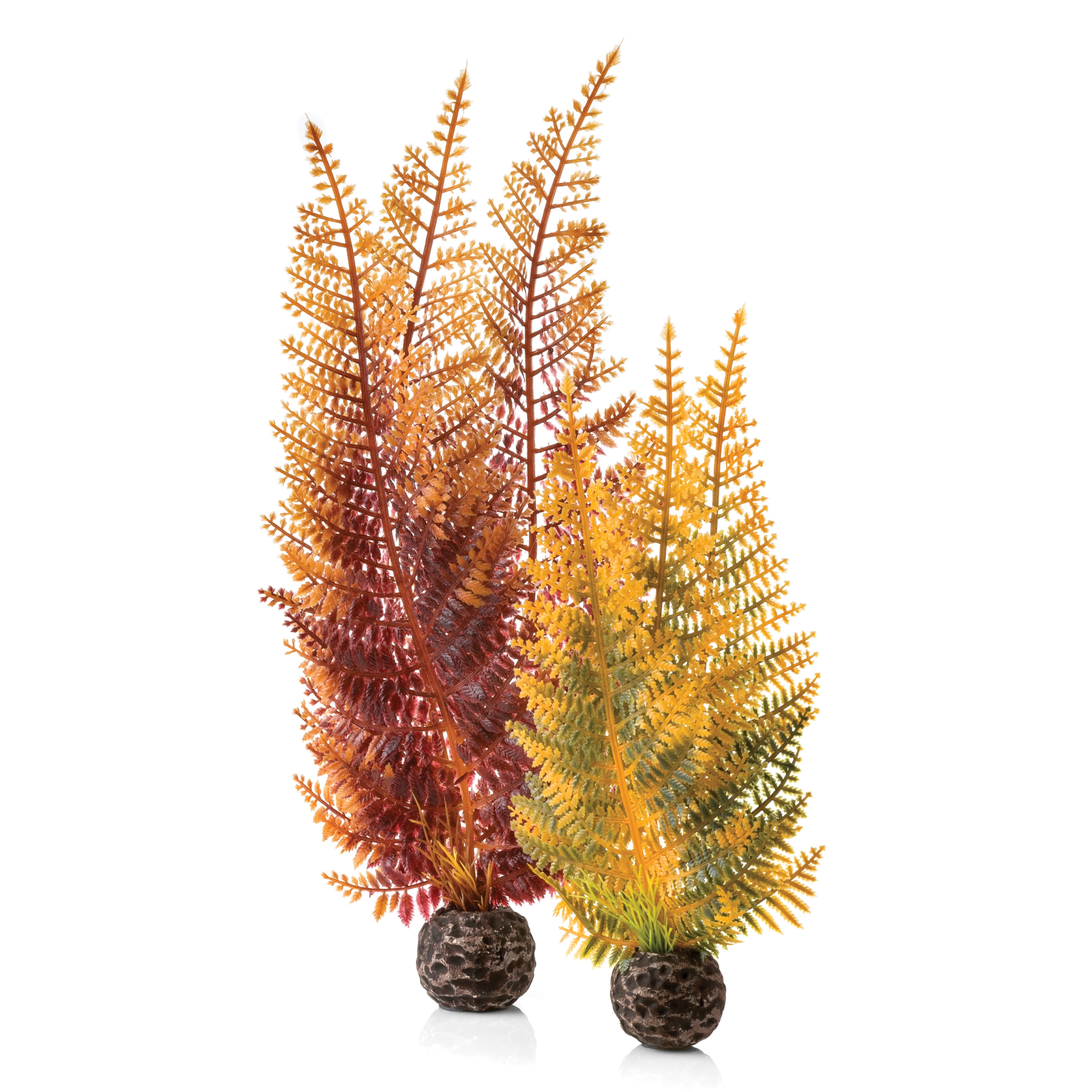 biOrb Aquarium Plants Autumn Fern Set of 2 - Plastic, Medium, Red & Yellow