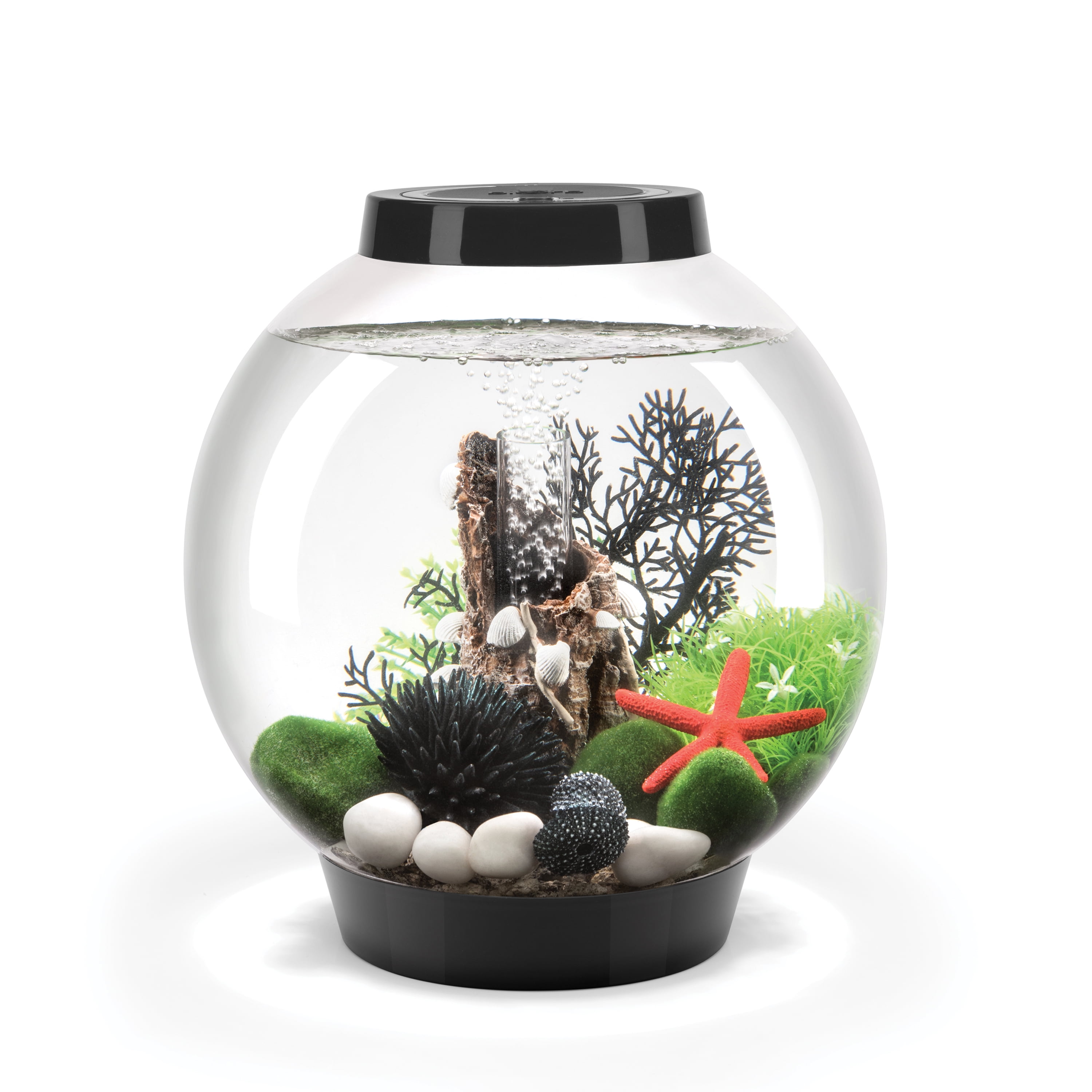 Black Acrylic 4-Gallon Desktop Aquarium with LED Light