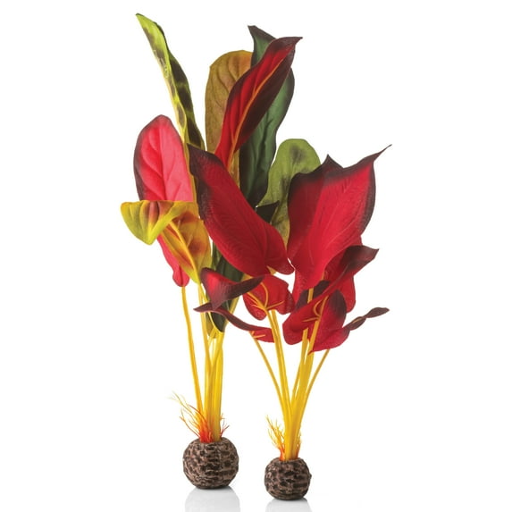 biOrb Large Green & Red Silk Plant Set - Aquarium Plant Decoration