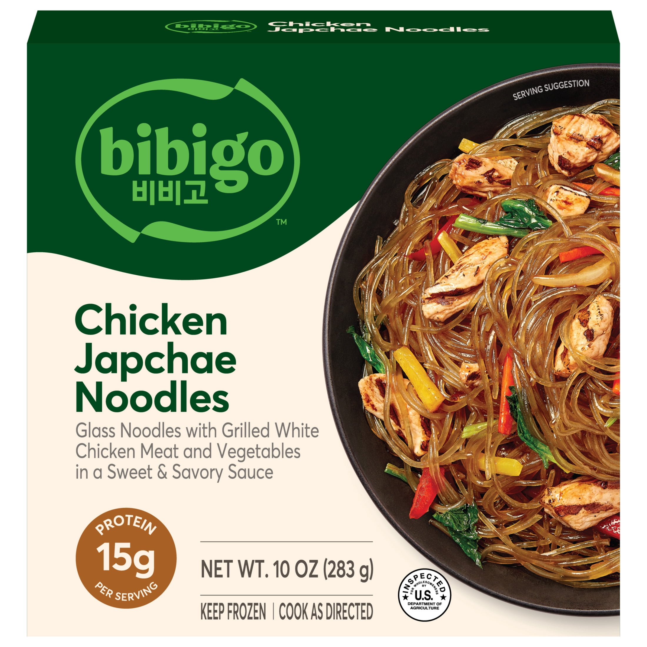 Bibigo Frozen Chicken & Vegetable Japchae Noodles, 10.0 oz