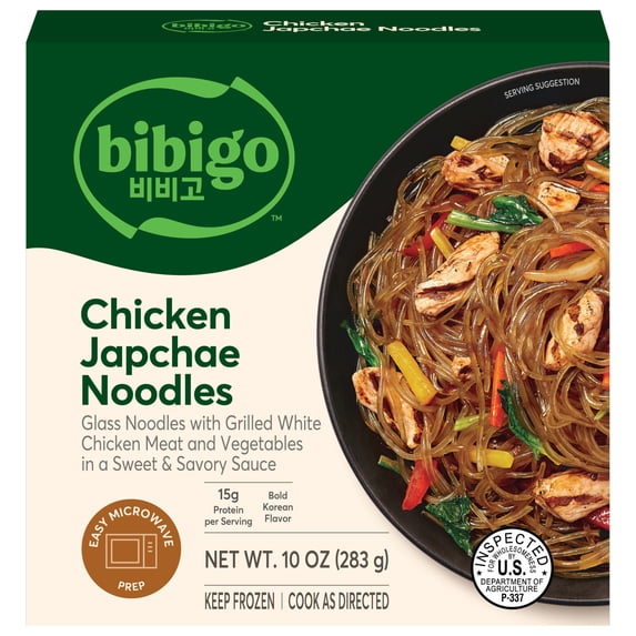 Bibigo Frozen Chicken & Vegetable Japchae Noodles, 10.0 oz