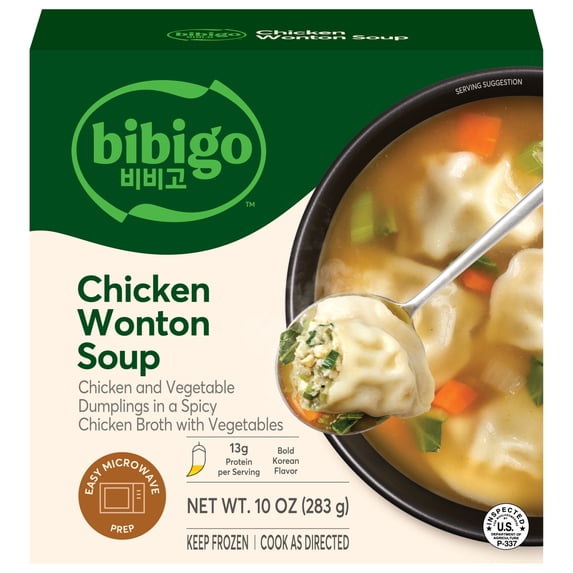 Bibigo Frozen Chicken Wonton Soup, 10.0 oz