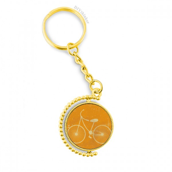 bicycle sport illustration yellow pattern metal connector key chain  accessory en keyholder