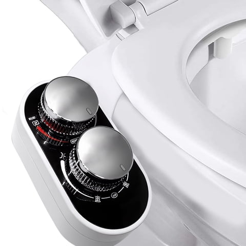 Behome Bidet Attachment for Toilet, Non-Electric Bidet Attachment for Toilet Seat, Easy Install Bidet Toilet Seat Attachment with Adjustable Water Pressure/ Temperature Switch